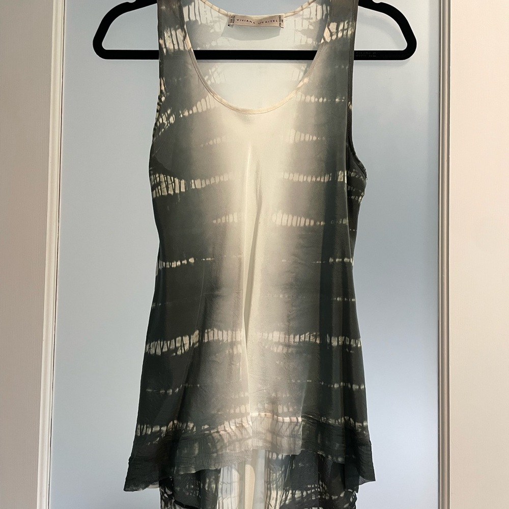 Chic Silk Sleeveless Tie-Dye Tank Top